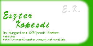 eszter kopesdi business card